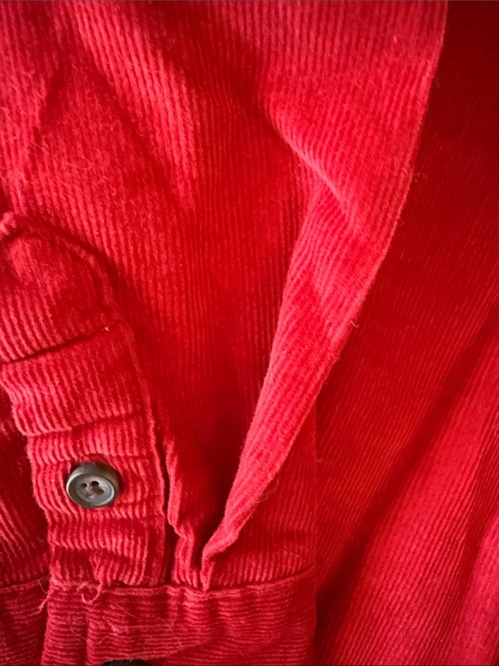 Gymboree Red Corduroy Button-Down Shirt with Train Pocket Embroidery